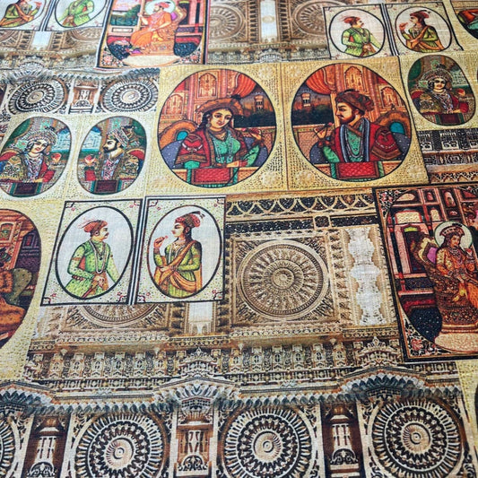 Emperor of India Tapestry Maharaja Polyester Raw Silk Material Dress Craft Quilting Fabric 44" By The Meter