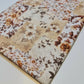 Beige Floral Crepe Fabric Sheer Dress Craft Material 58" By the Meter