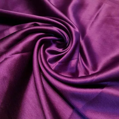 Purple Charmeuse Soft Silky Satin Fabric Wedding Dress Glossy Drape Décor Material 44" (20 Meter Roll)