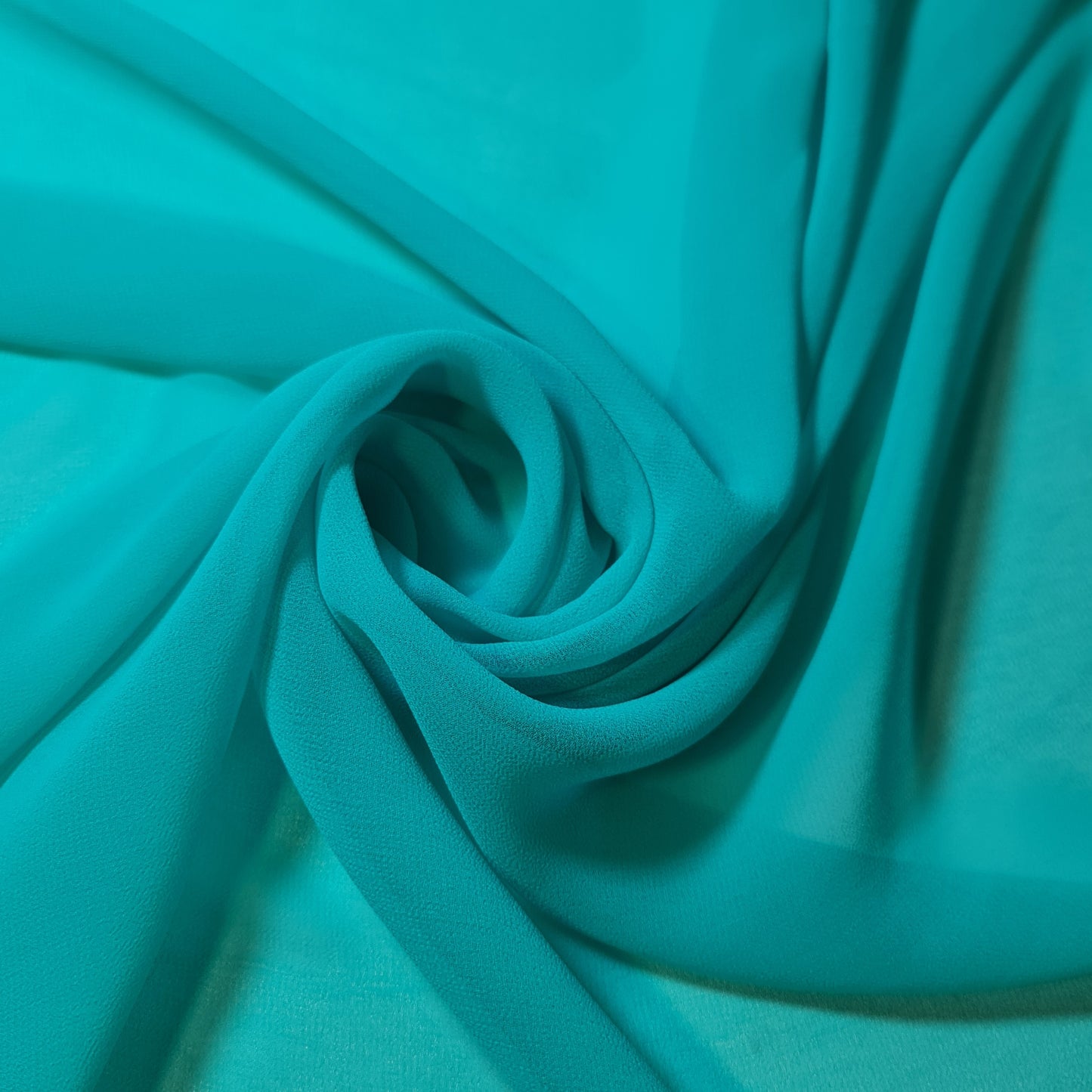 Sea Green Chiffon Sheer Fabric Plain Soft Polyester Wedding Arch Dress Craft Material 44" By the Meter