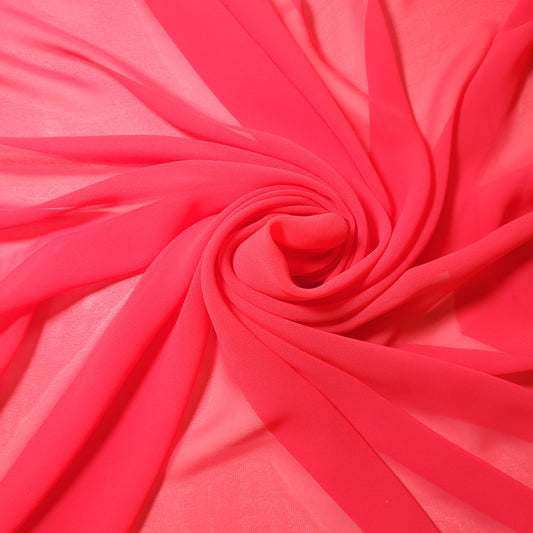 Chiffon-Stoff, durchsichtig, schlicht, weich, Polyester, Bastelmaterial für Hochzeitsbögen, Kleider, 111,8 cm (rot)