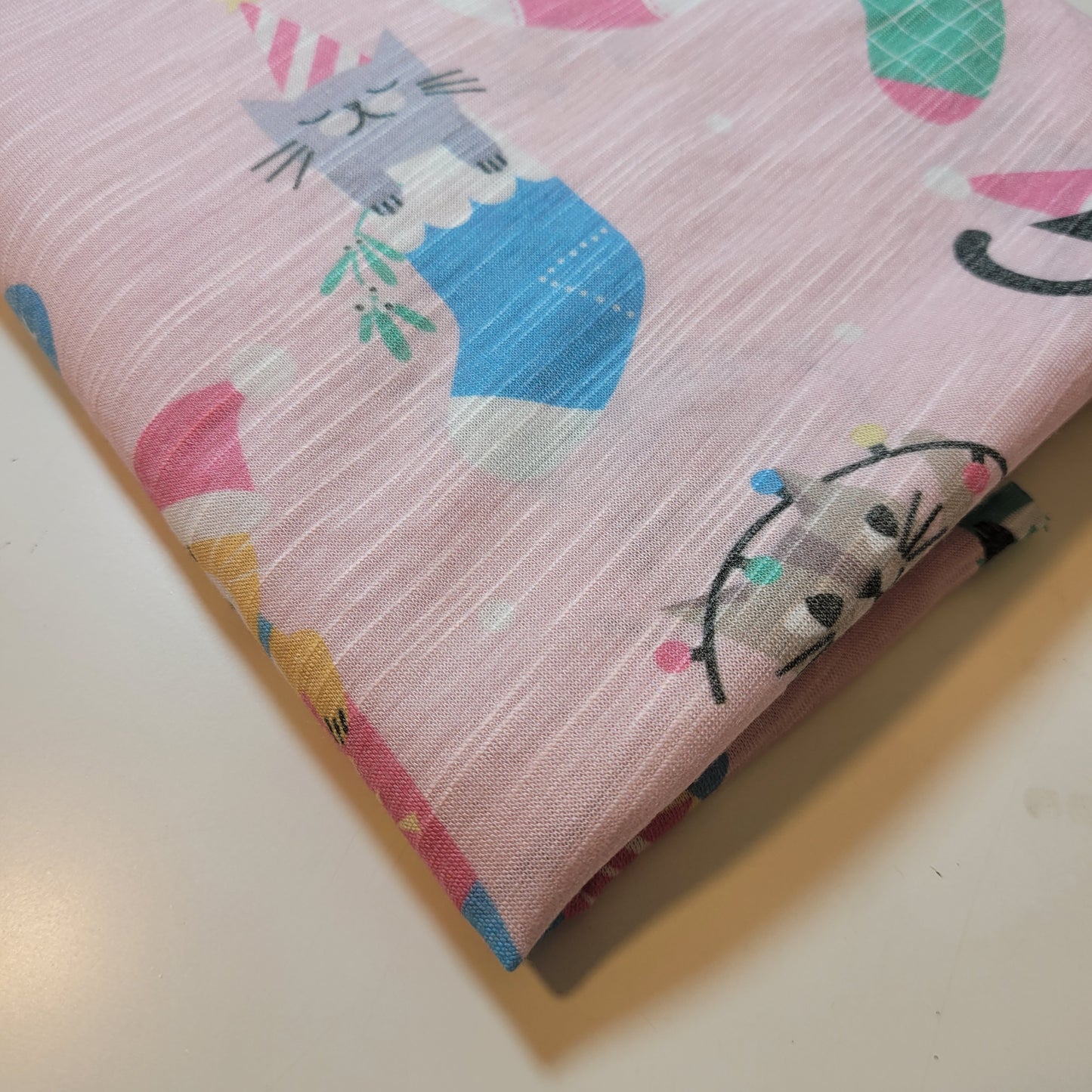 soft cotton jersey christmas print for dressmaking