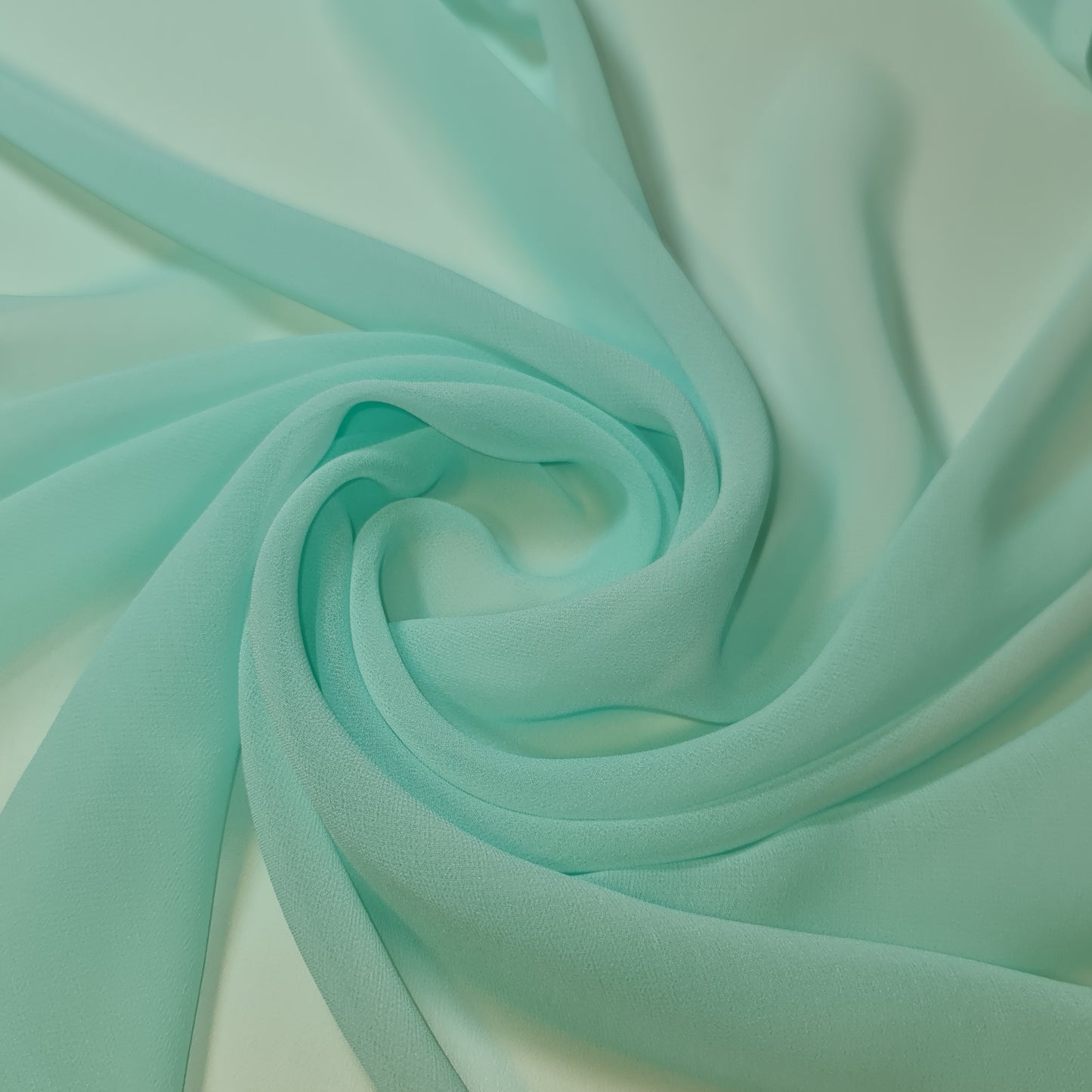 Spearmint Chiffon Sheer Fabric Plain Soft Polyester Wedding Arch Dress Craft Material 44" (30 Meter Roll)