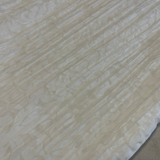 White Abstract Floral 100% Cotton Crush Fabric Crinkle Craft Dress Costume Material 50 " By The Meter