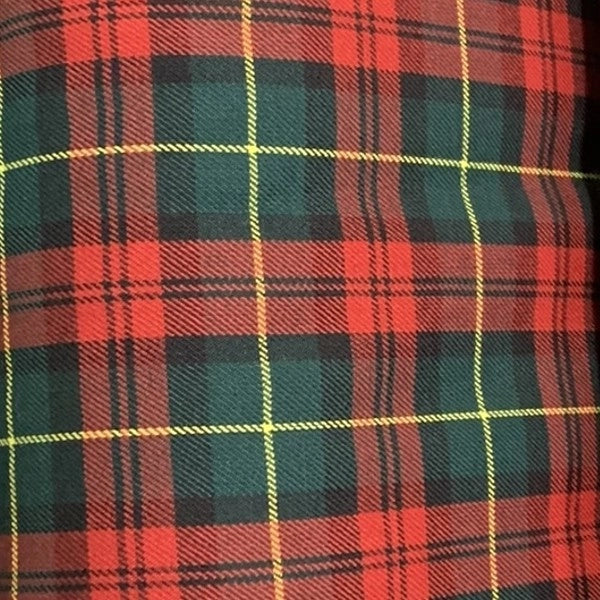 Red Yellow Tartan Check Plaid Viscose Fabric 58" Wide – By the Meter, Dress, Craft & Costume Material