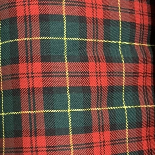 Red Yellow Tartan Check Plaid Viscose Fabric 58" Wide – By the Meter, Dress, Craft & Costume Material