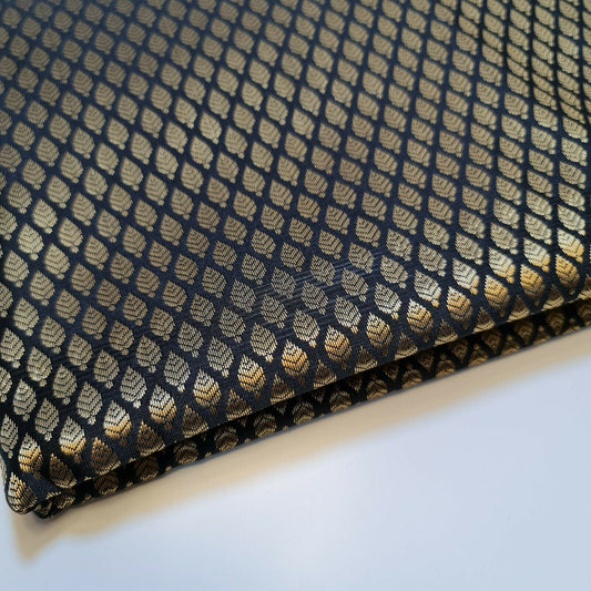 banarasi brocade fabric black and gold