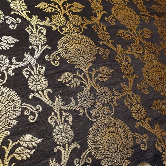 black banarasi brocade fabric