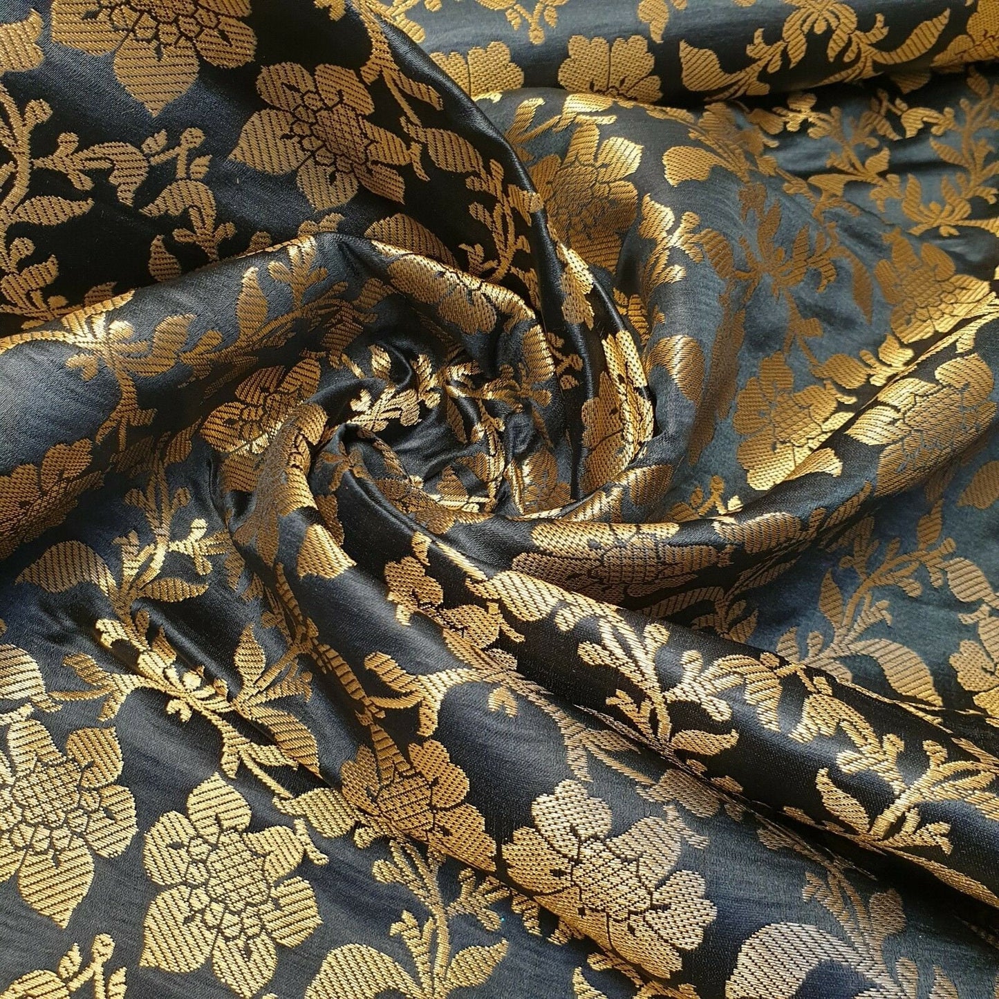 black brocade fabric for dressmaking, crafting, and quilting