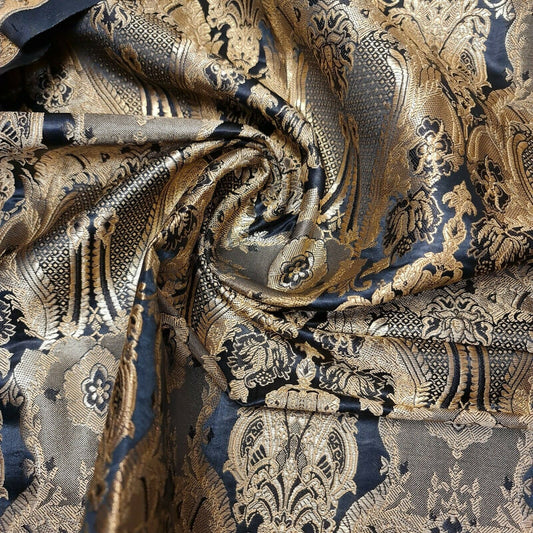 black brocade material fabric uk