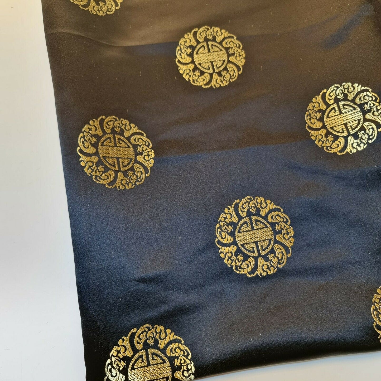 black chinese silk brocade fabric