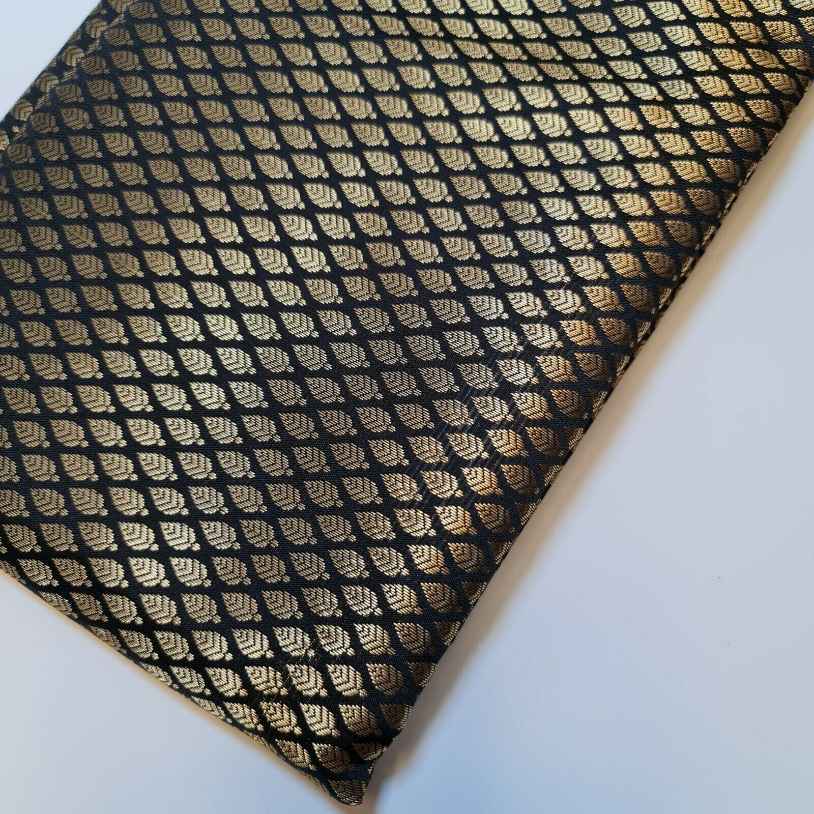 black gold jacquard fabric for dressmaking uk