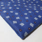 blue brushed cotton flannel fabric with square flowers print