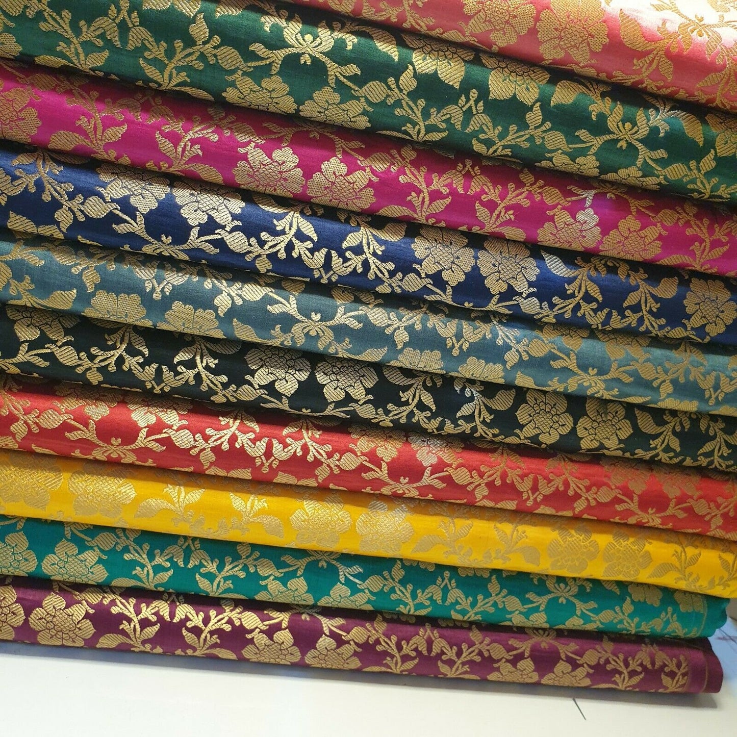 brocade fabrics with floral prints for dressmaking, crafting, and quilting