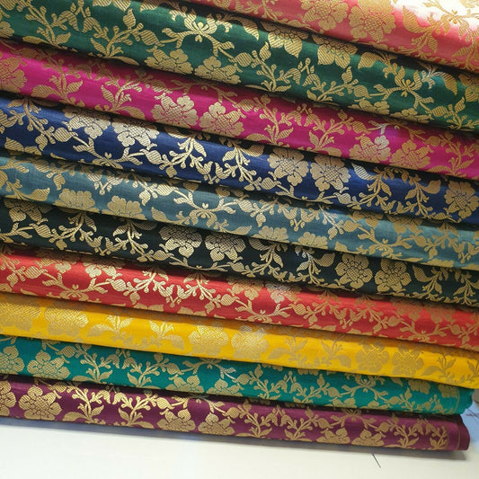 brocade fabrics with floral prints for dressmaking, crafting, and quilting