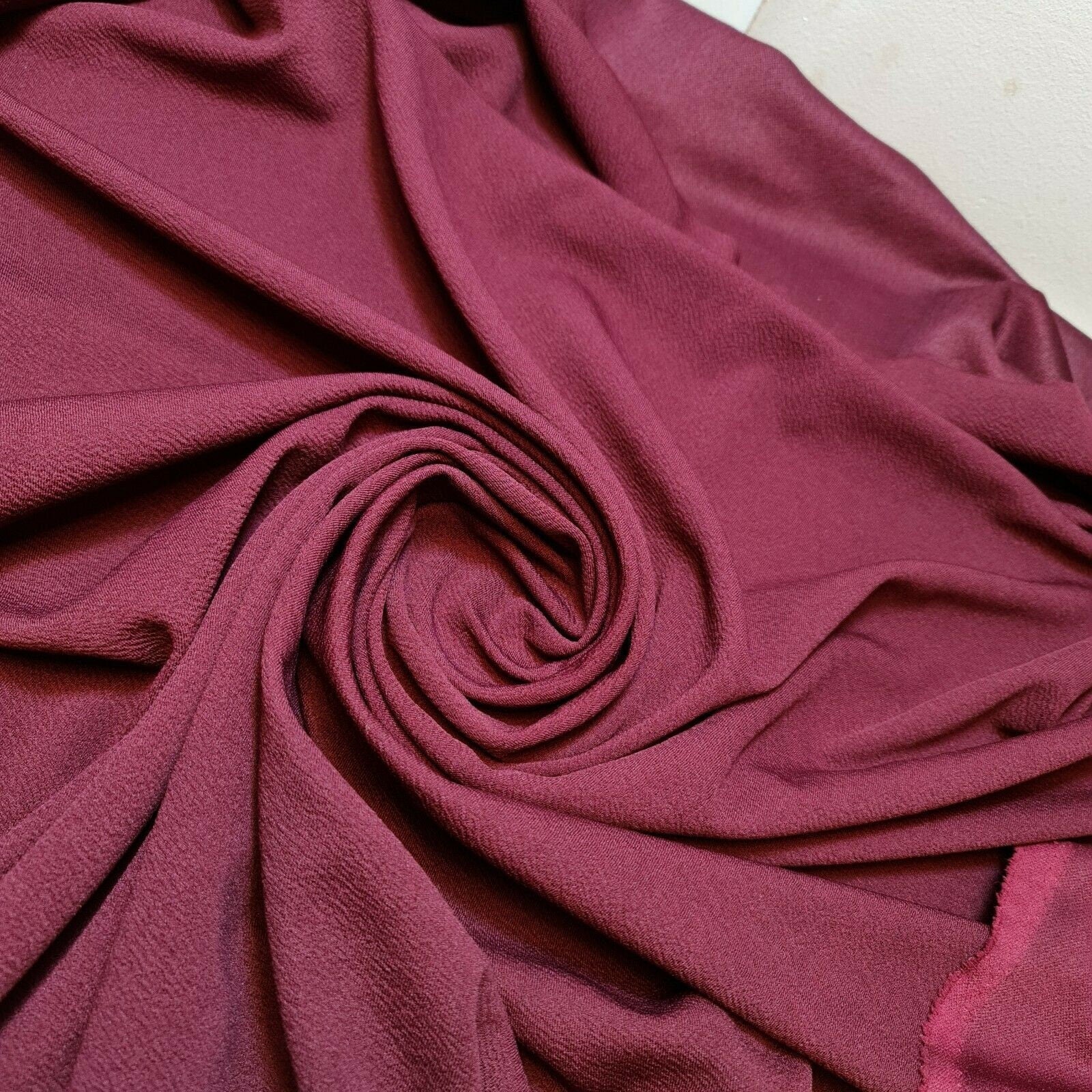 shop burgundy scuba crepe fabric online in uk