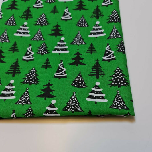 christmas fabric uk green tree design