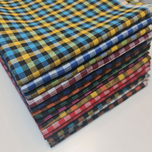 cotton gingham plaid linen fabric