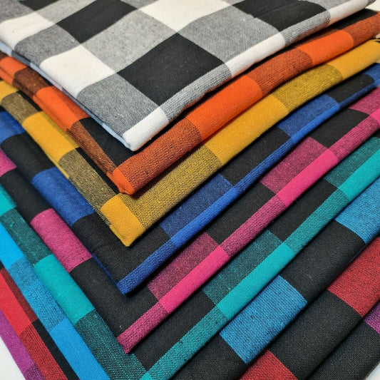 cotton linen gingham fabric with check pattern