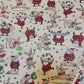 cream christmas polycotton fabric uk with santa and reindeer print