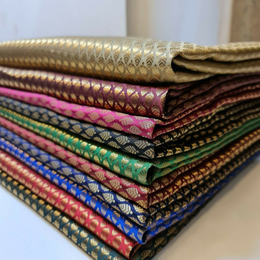 ditsy gold leaf print floral brocade fabrics uk