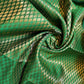 emerald green brocade fabric for dressmaking and craft