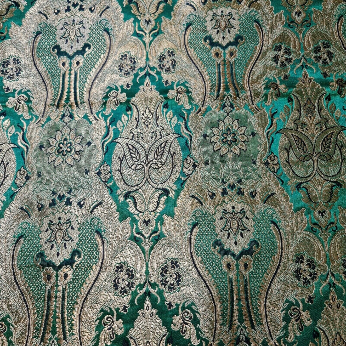emerald green jacquard fabric
