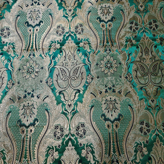 emerald green jacquard fabric