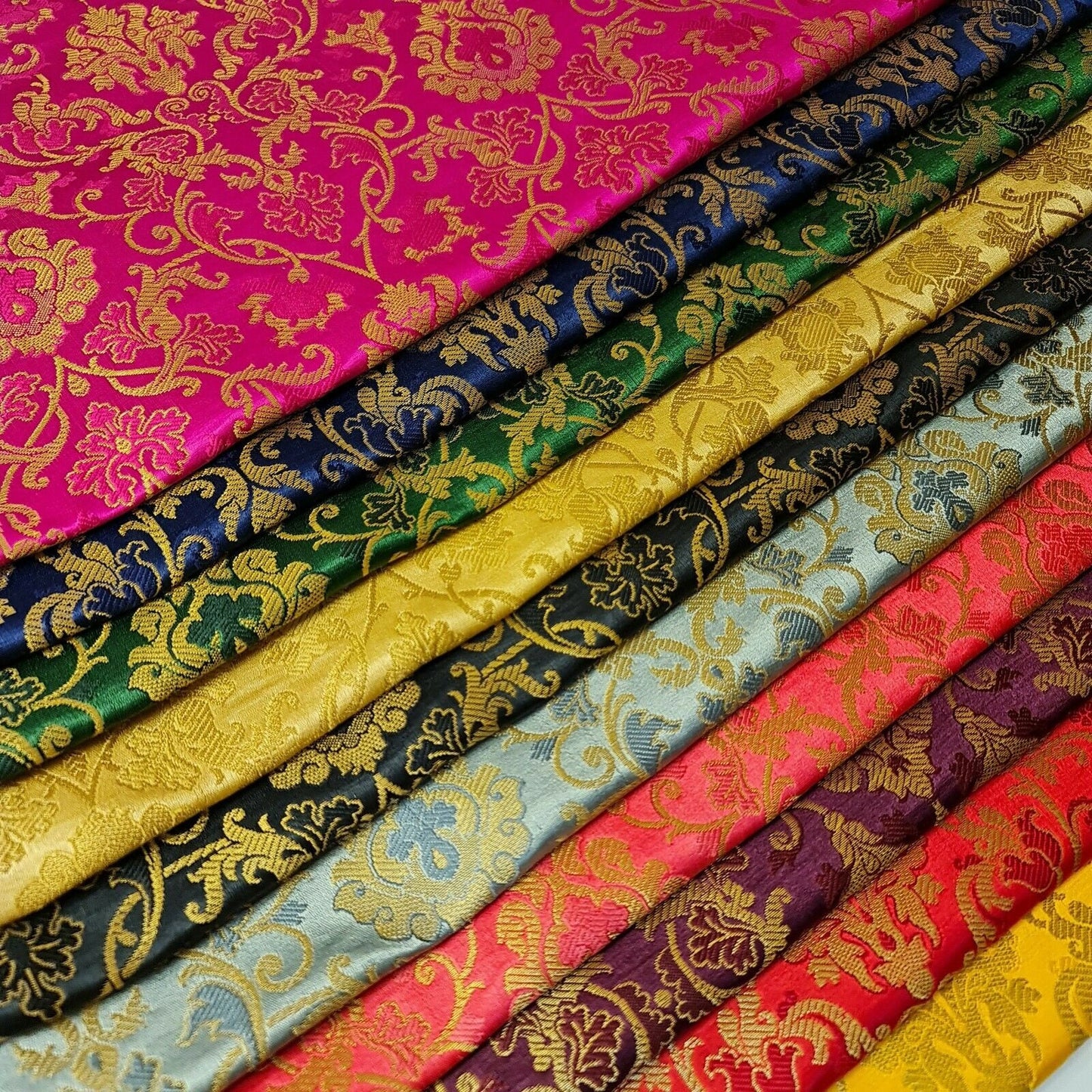 floral printed brocade fabric uk