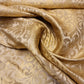 gold brocade jacquard fabric material for dressmaking and crafting