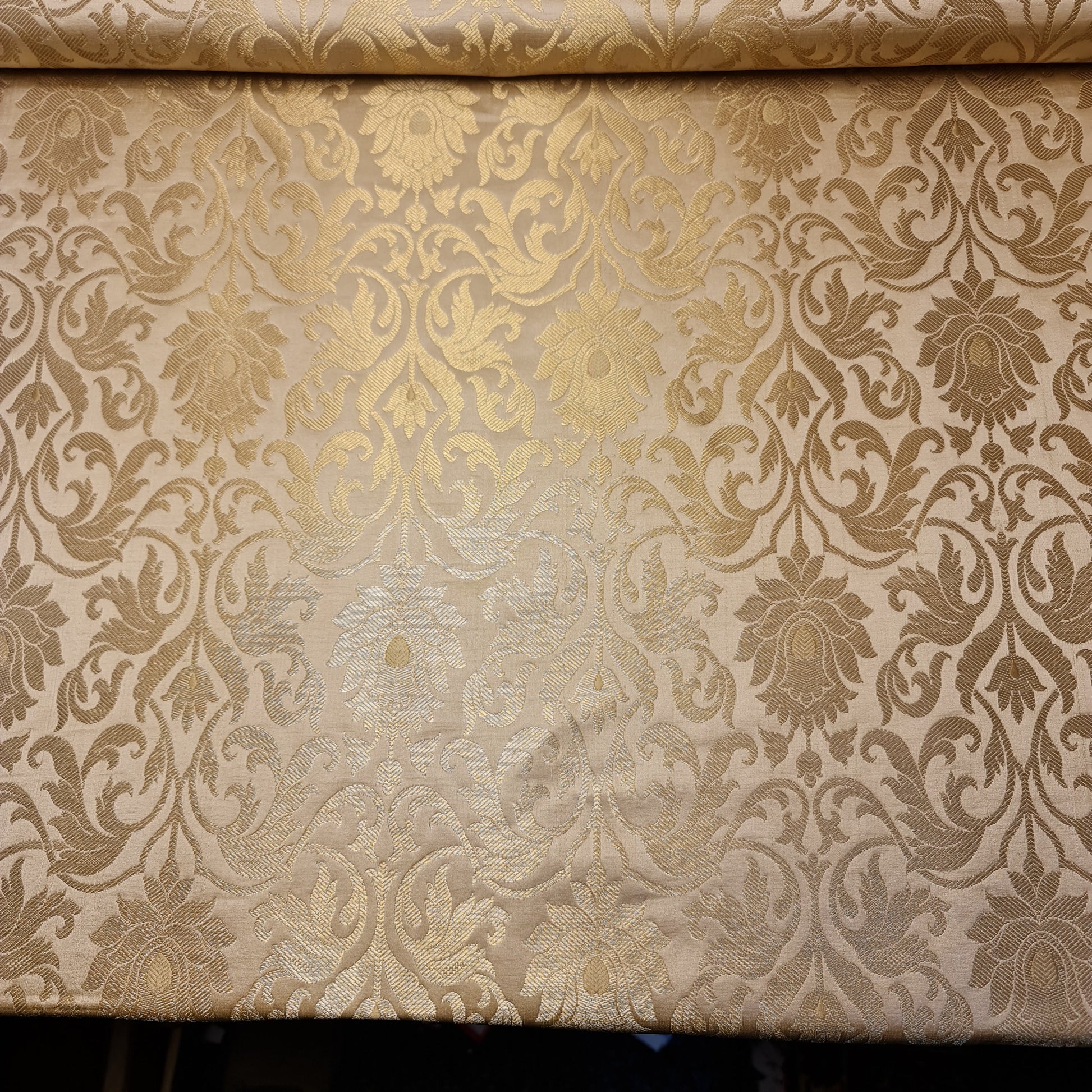 gold floral brocade fabric uk for dressmaking