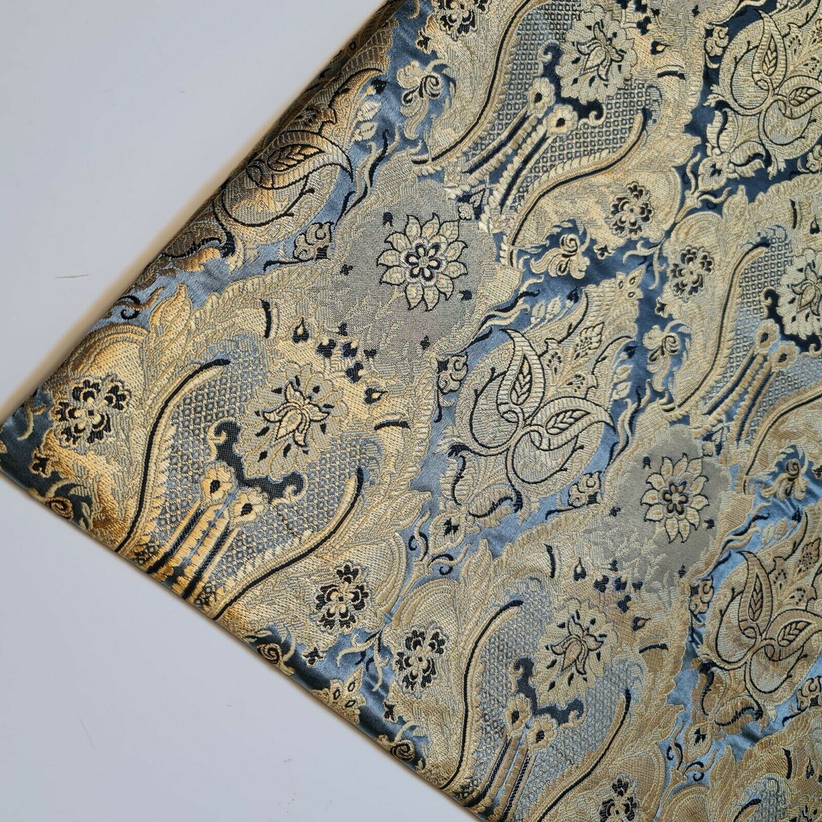 grey floral brocade fabric