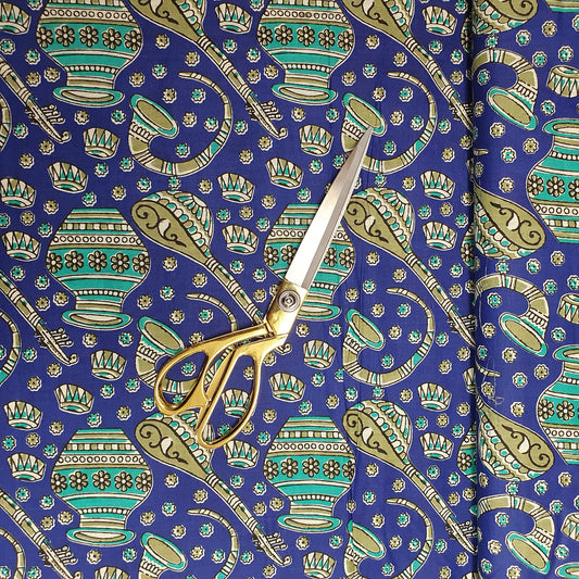 Textile Station Design 08, 100 % weicher Baumwollstoff mit indischem Druck, zum Schneidern und Basteln, 111,8 cm breit