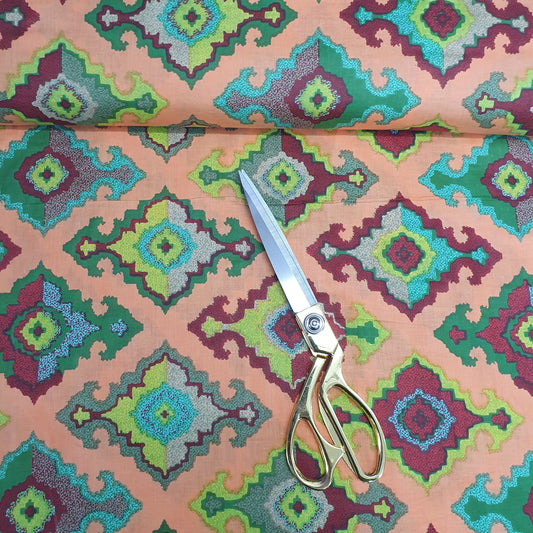 Textile Station Design 37 44 Zoll breit, 100 % weicher Baumwollstoff mit indischem Druck, zum Nähen und Basteln