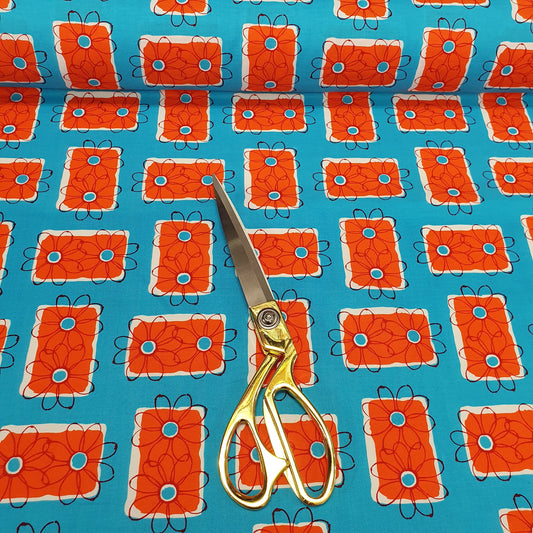 Textile Station Desing 03 44" Premium Digitaldruck 100 % Baumwolle weicher Stoff mit Tier- und Blumenmuster, Streifen und Zickzackmuster