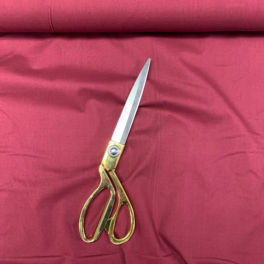 Hochwertiger, einfarbiger Stoff aus 100 % Baumwolle, 111,8 cm, Meterware, Kirschrot