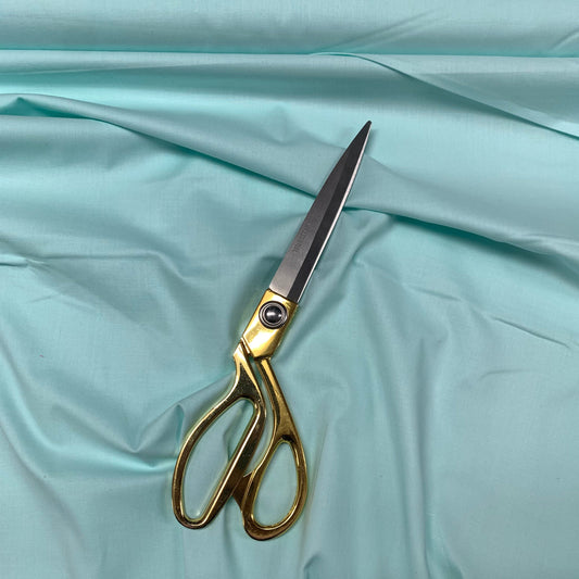 Hochwertiger, einfarbiger Stoff aus 100 % Baumwolle, 111,8 cm, Meterware, zum Basteln und Schneidern, Eis-/Mintblau