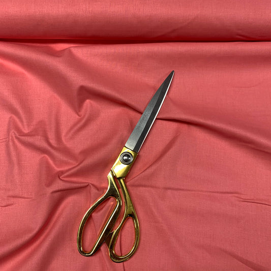 Hochwertiger, einfarbiger Stoff aus 100 % Baumwolle, 111,8 cm, Meterware, Koralle