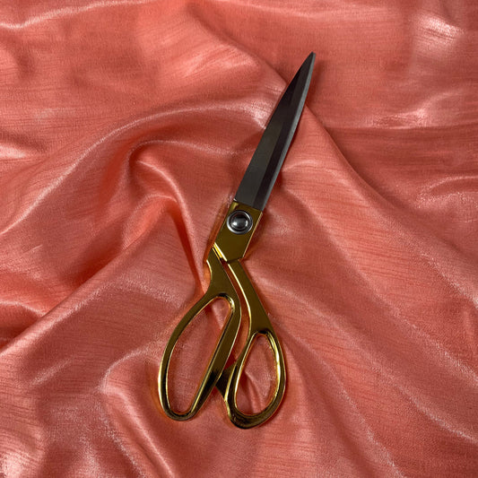 Salmon Pink 100% Polyester Plain Faux Dupion Raw Silk Satin Finish Dressmaking Fabric By Meter 44"