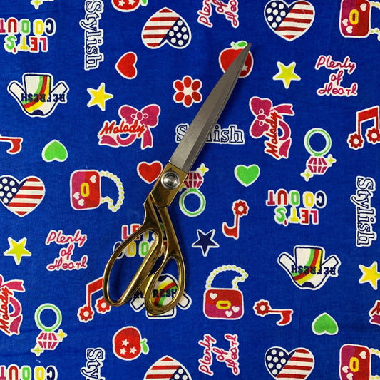 44" Bedruckter hochwertiger weicher Flanellstoff aus 100 % Baumwolle mit Ring-/Herz-/Geldbörsen-/Musik-Aufdruck