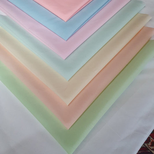 Light Pastel Shades of Cotton Fabric – 7 Fat Quarters Bundle (Approx. 50x50cm)