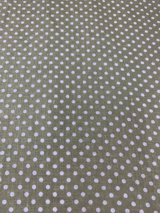 100% Cotton Soft Poplin Ditsy Polka Dot Print, Beige Dress Crafts Fabric 58"