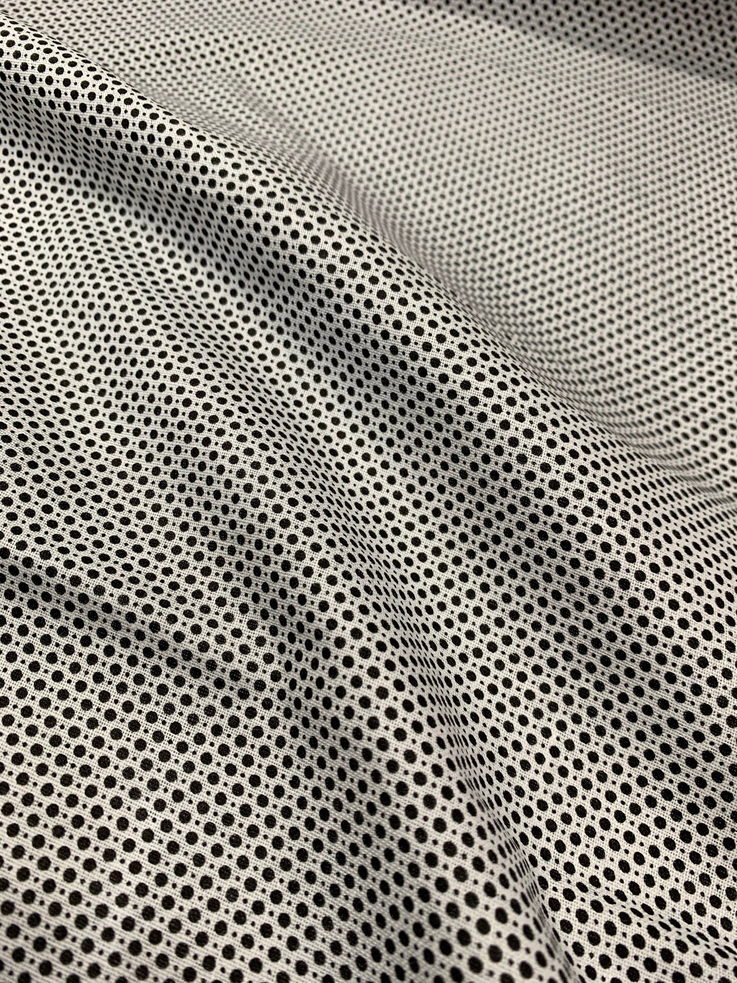 100% Cotton Soft Poplin Ditsy Black Polka Dot Print, White Base Fabric Dress Crafts Fabric 58"