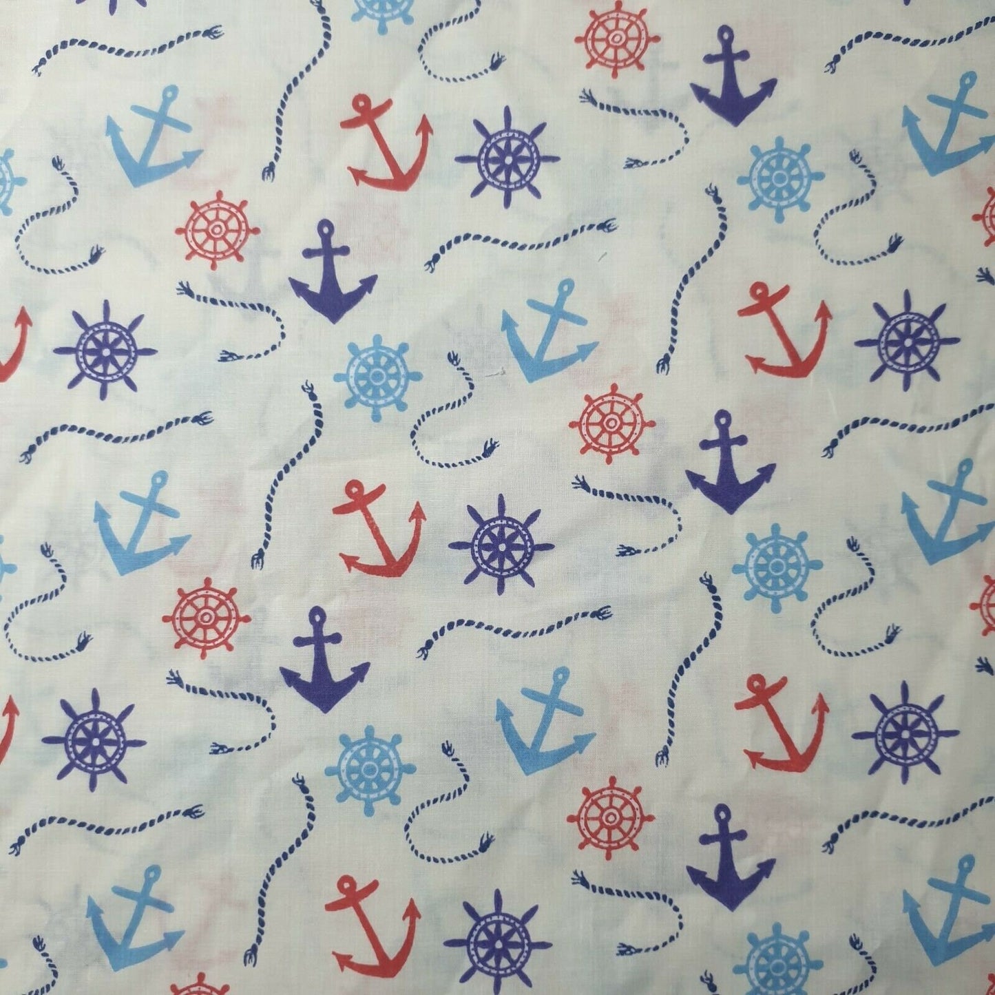 NEW Boat Kids Marine Anchor Print Polycotton Craft Dress Fabric by Metre 44" Available in Various sizes