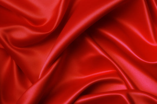 Silky Satin Fabric Dress Craft Fabric Plain Luxury Wedding Material 150 cm (EPR) Available in Continuous Length (Red)
