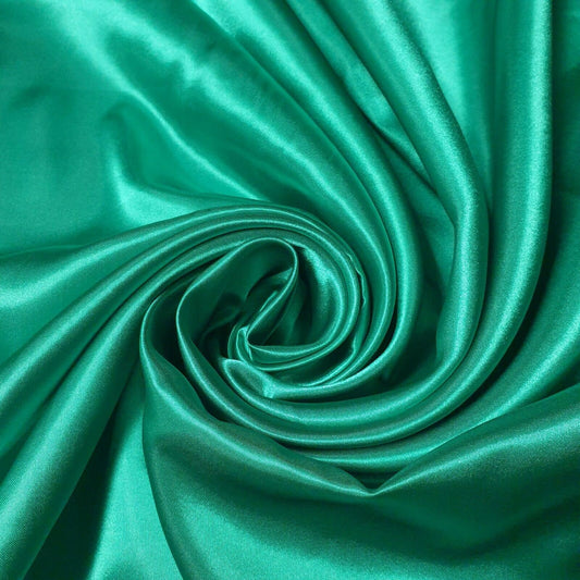 Silky Satin Fabric Dress Craft Fabric Plain Luxury Wedding Material 150 cm (EPR) Available in Continuous Length (Emerald Green)