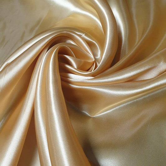Silky Satin Fabric Dress Craft Fabric Plain Luxury Wedding Material 150 cm (EPR) Available in Continuous Length (Old Gold)