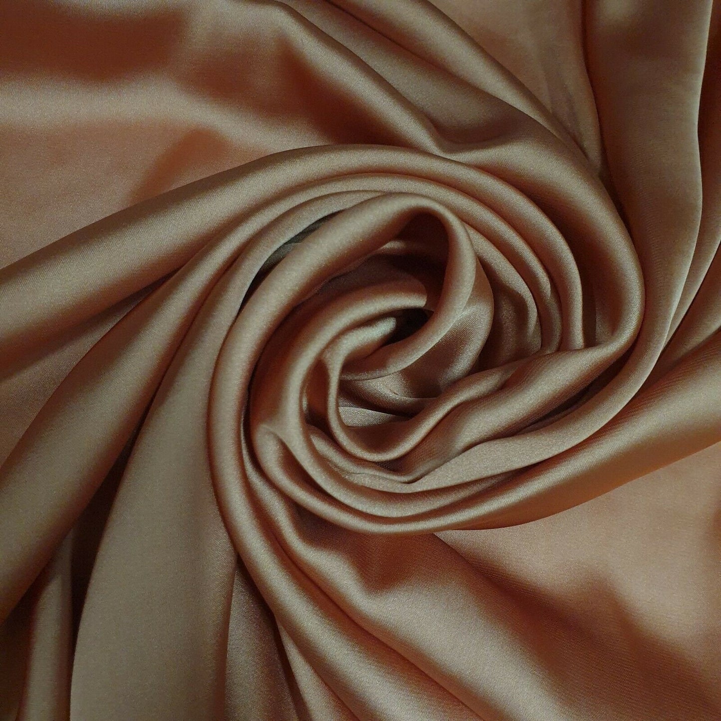 Silky Charmeuse Lightweight Satin Bridal Dress Drape Décor Fabric 58" Wide (Dusty Peach)