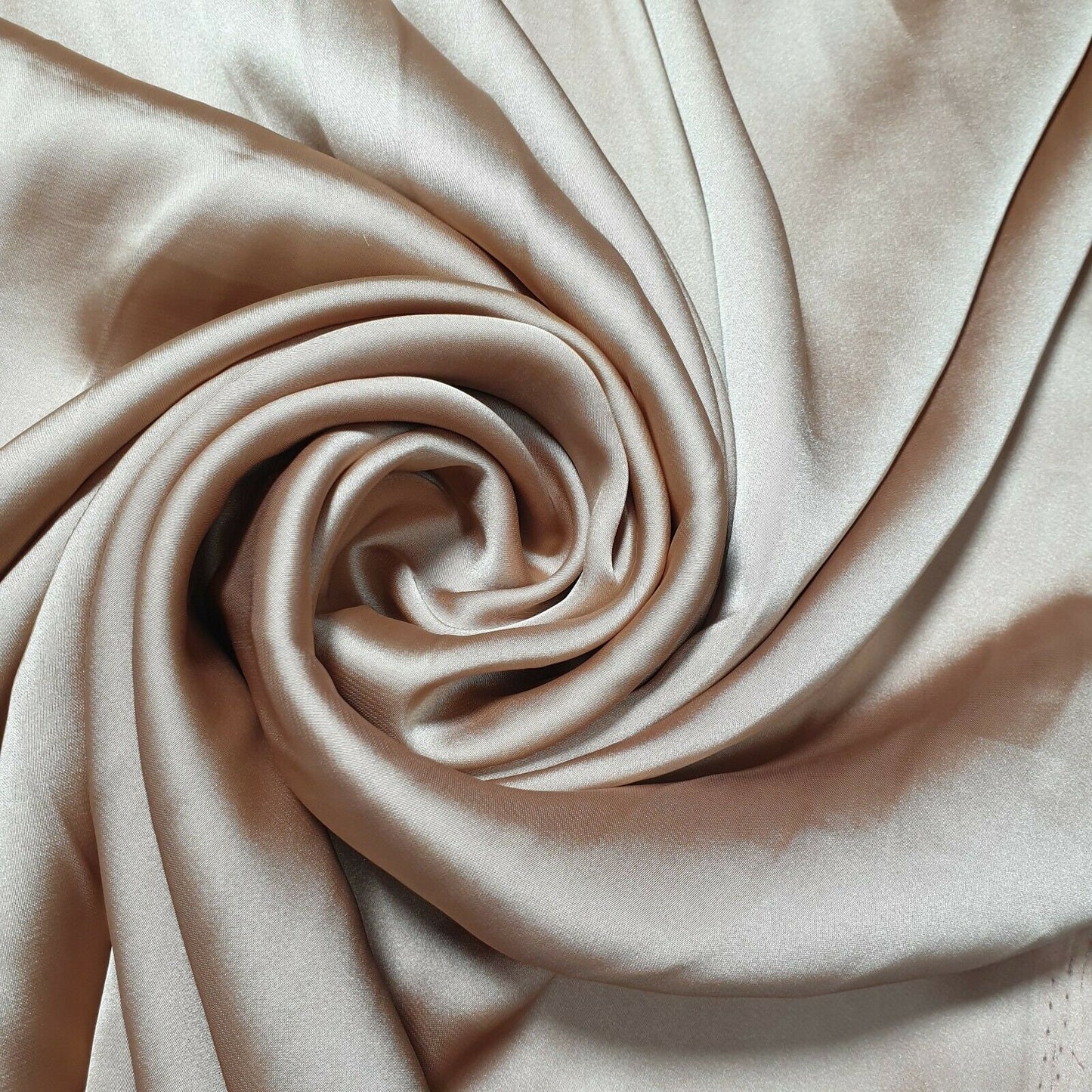 Silky Charmeuse Lightweight Satin Bridal Dress Drape Décor Fabric 58" Wide (Nude)