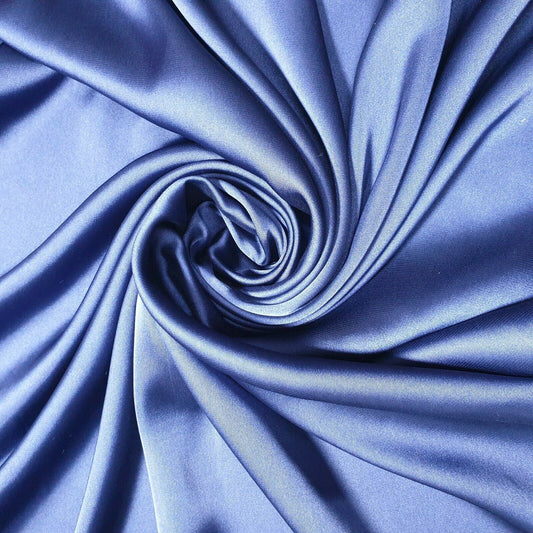 Seidiger Charmeuse-Leichtsatin-Dekorstoff für Brautkleider, 58" breit (Marineblau)
